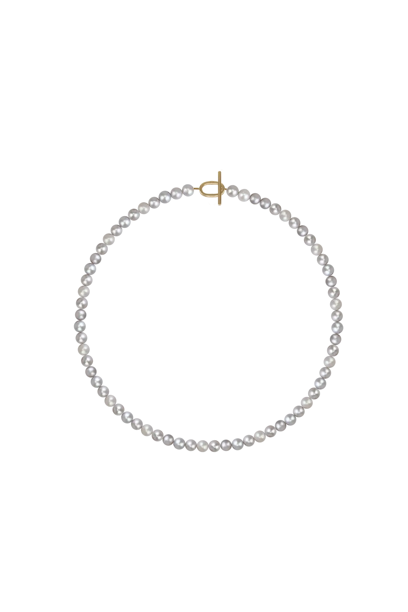 Colier Aur Round Grey Pearls Lisa&Co.