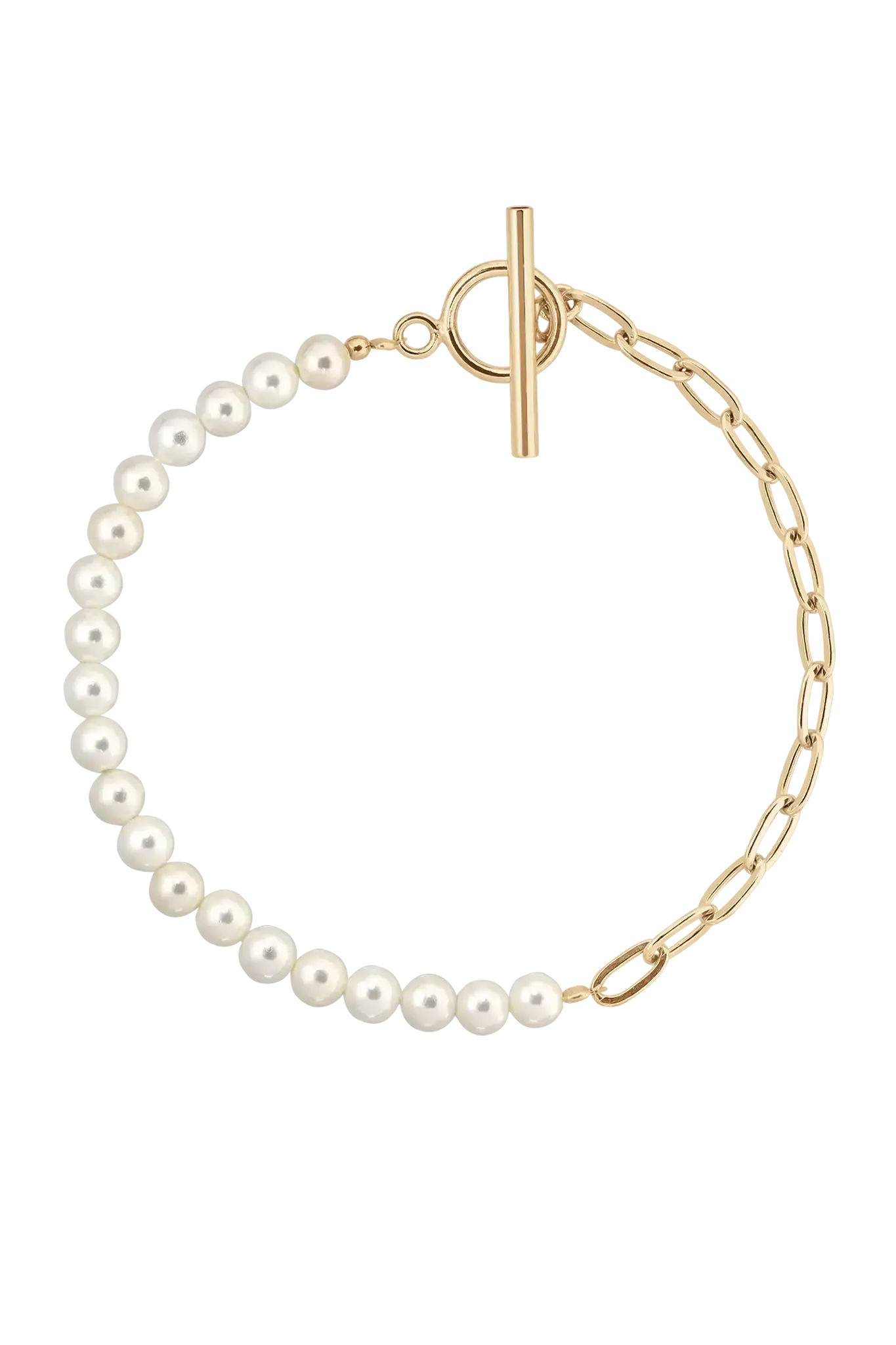 Brățară Argint Half Pearl Half Chain LisaConcept