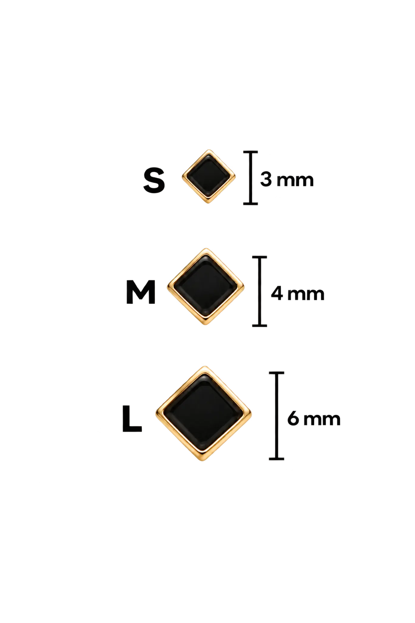 Cercei Argint Black Square Lisa&Co.