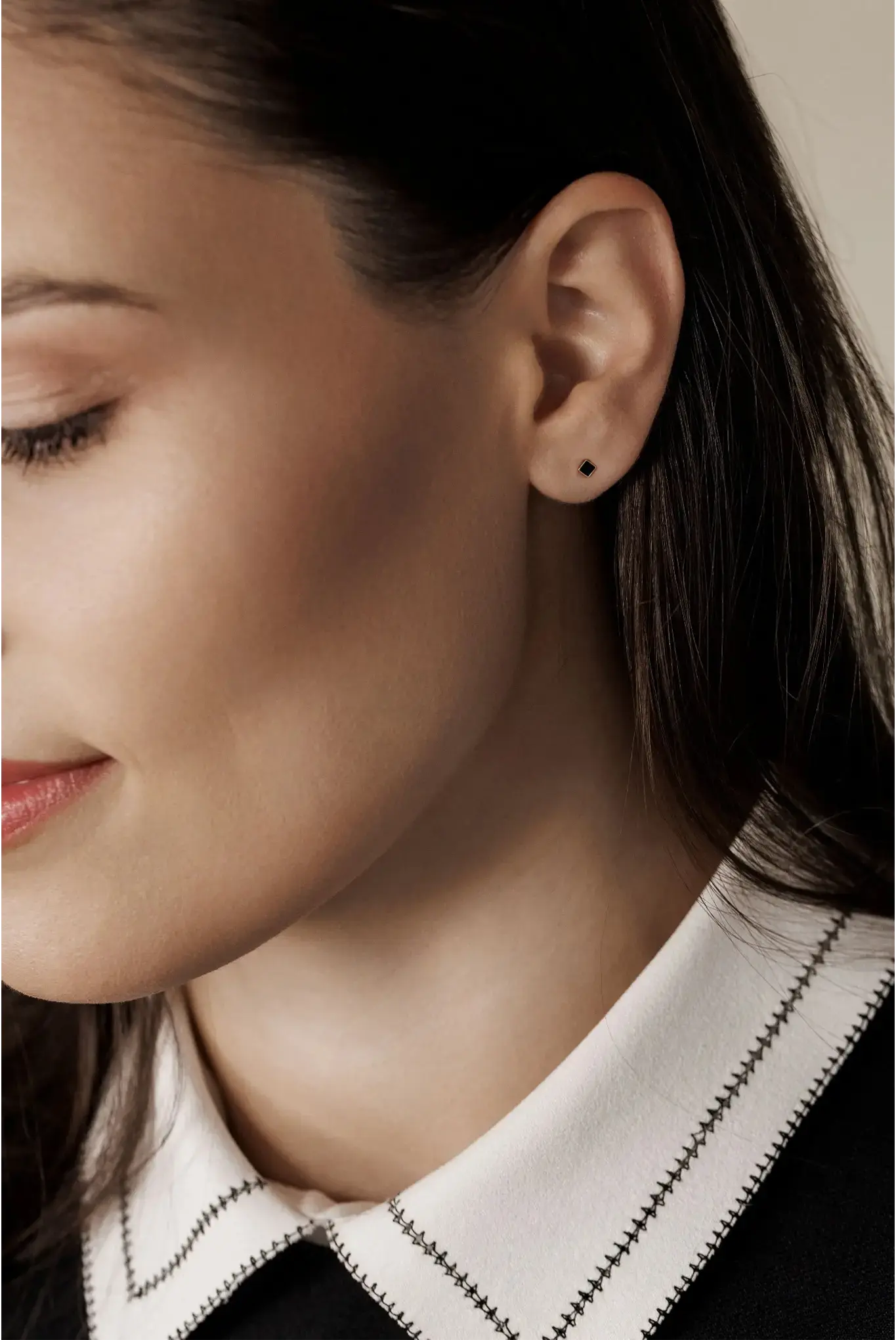 Cercei Argint Black Square S Lisa&Co.