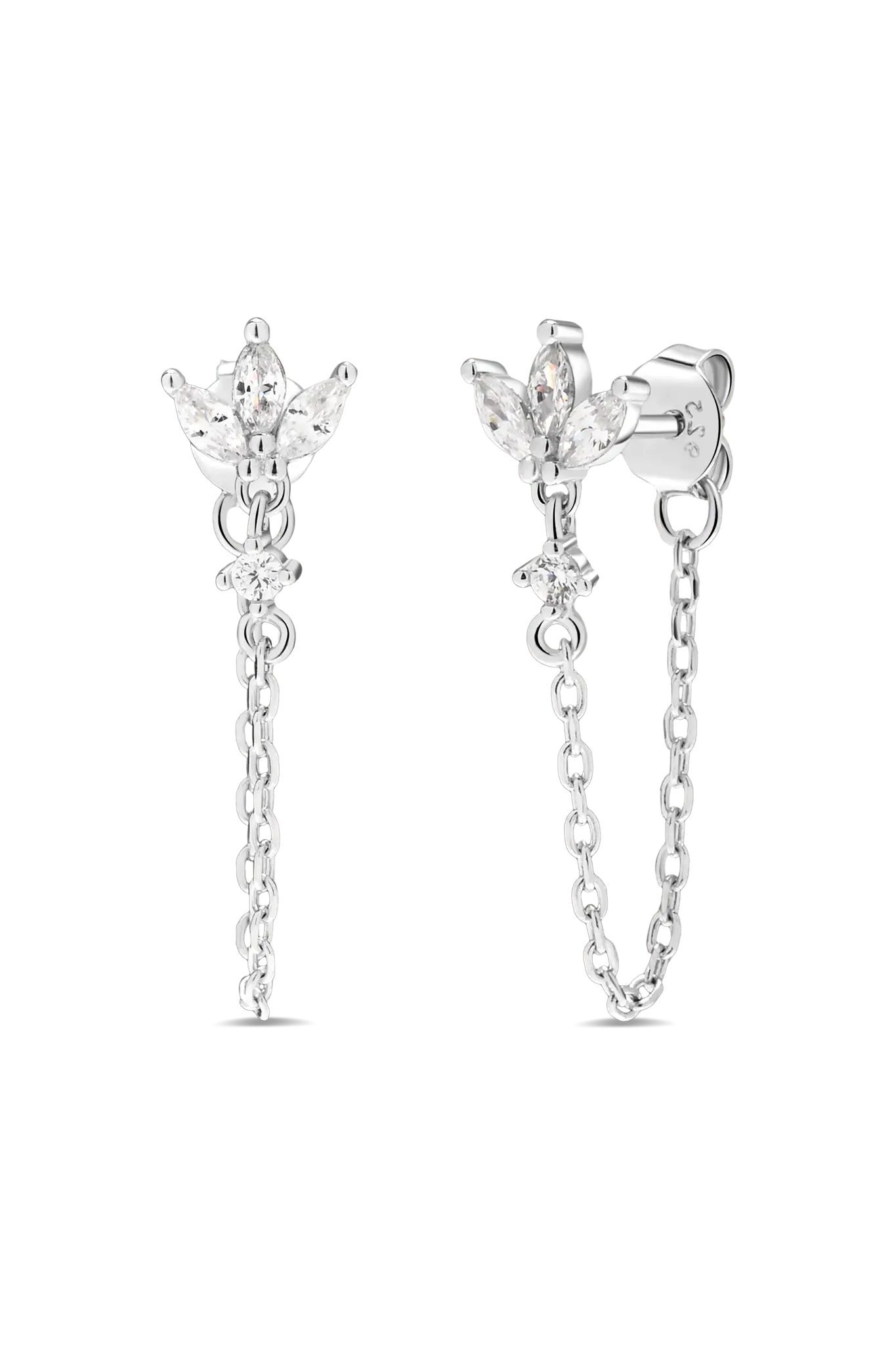 Cercei Argint Crystal Chain LisaConcept