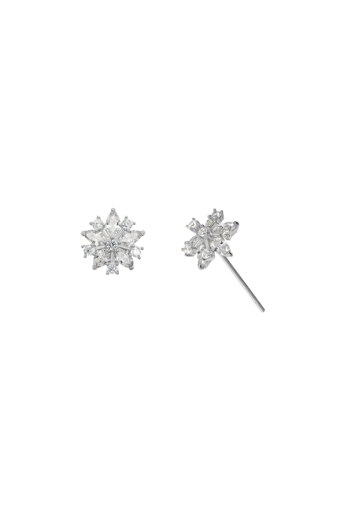 Cercei Argint Crystal Flowers LisaConcept
