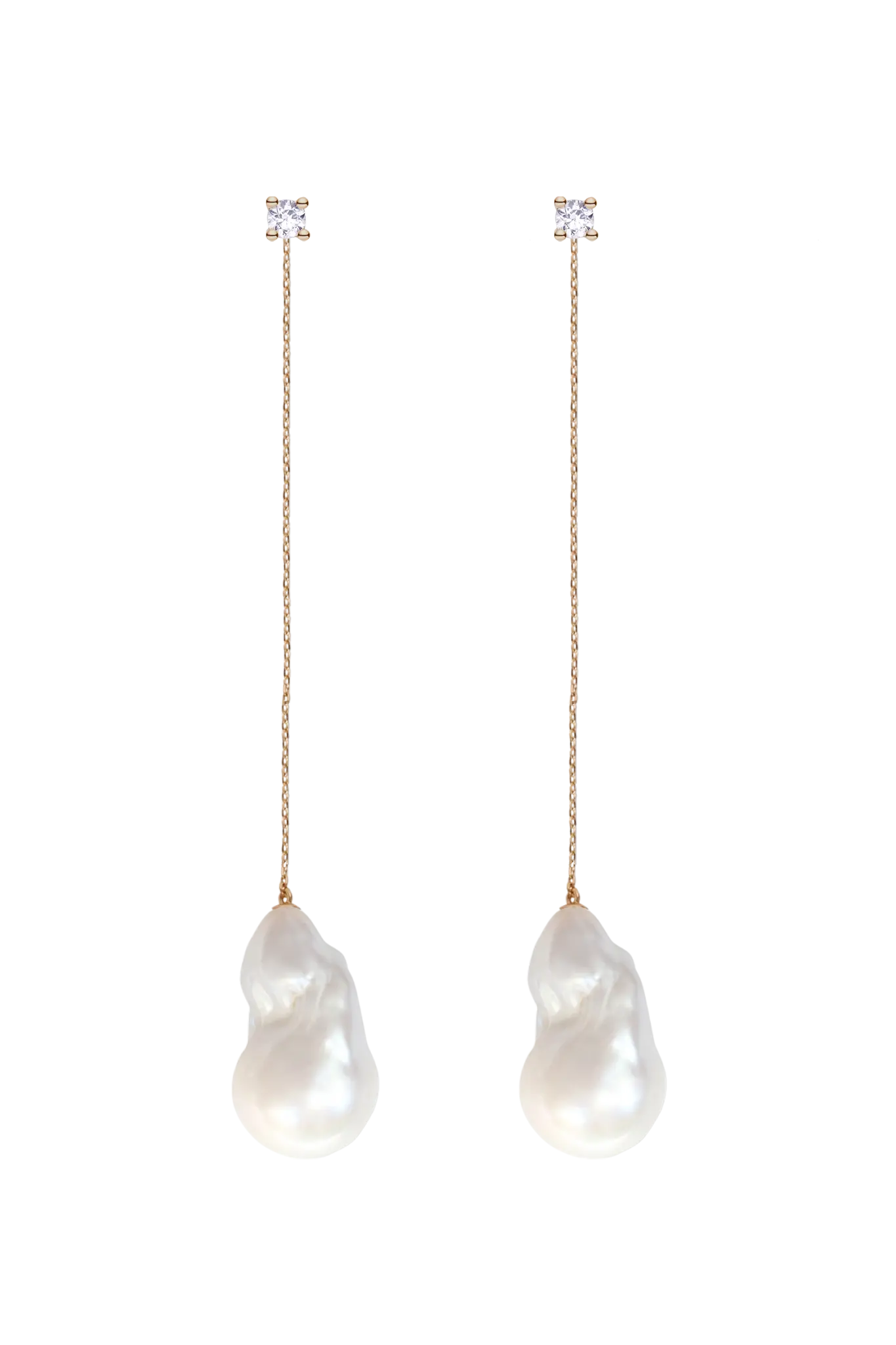 Cercei Argint Crystal and Pearls on Chain Lisa&Co.