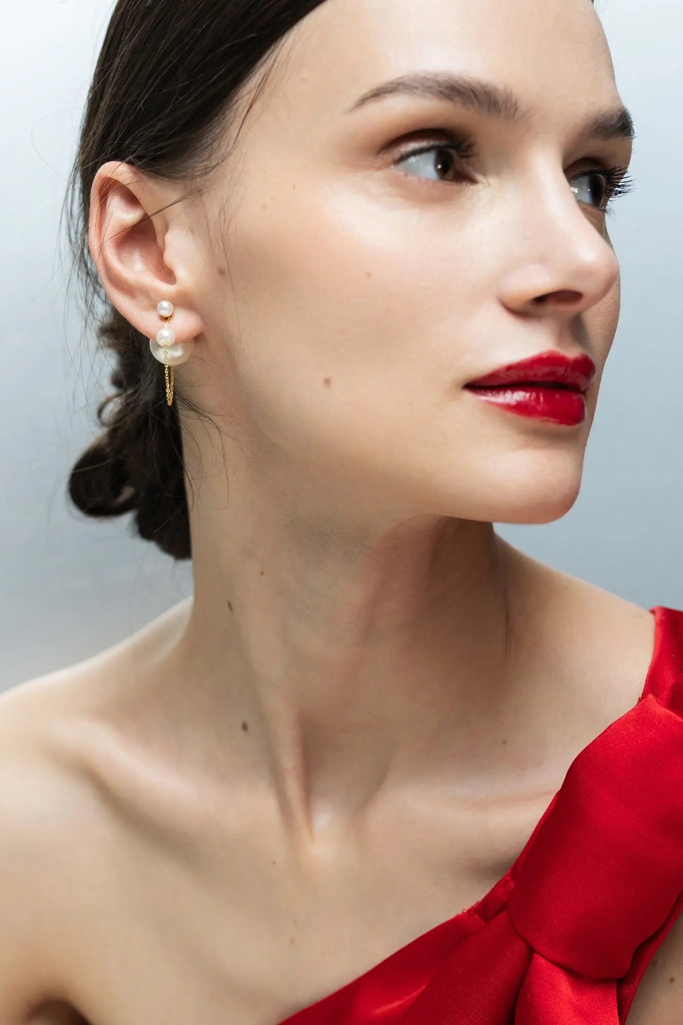 Cercei Argint Double Pearl Swing Lisa&Co.