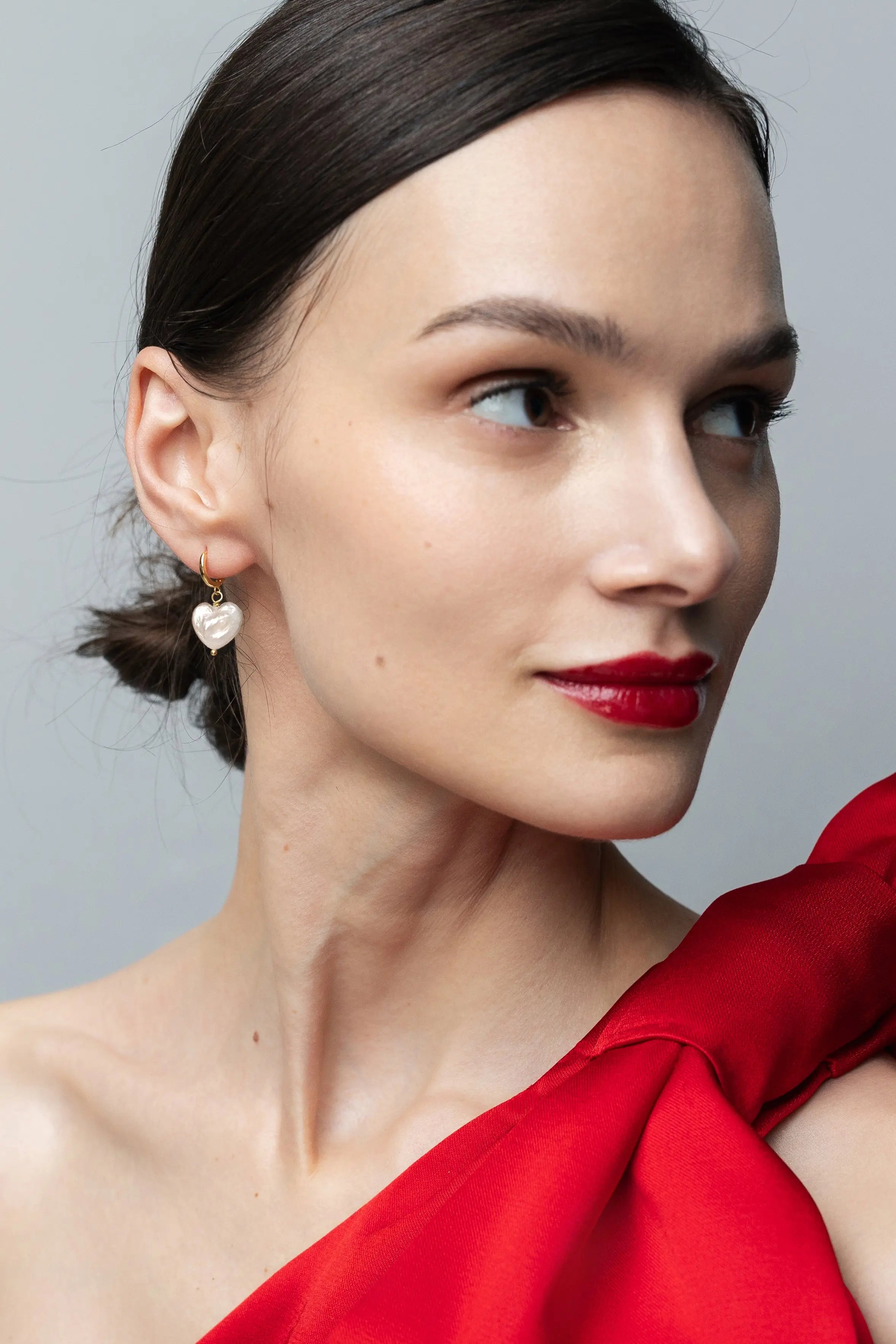 Cercei Argint Heart of Pearl Lisa&Co.