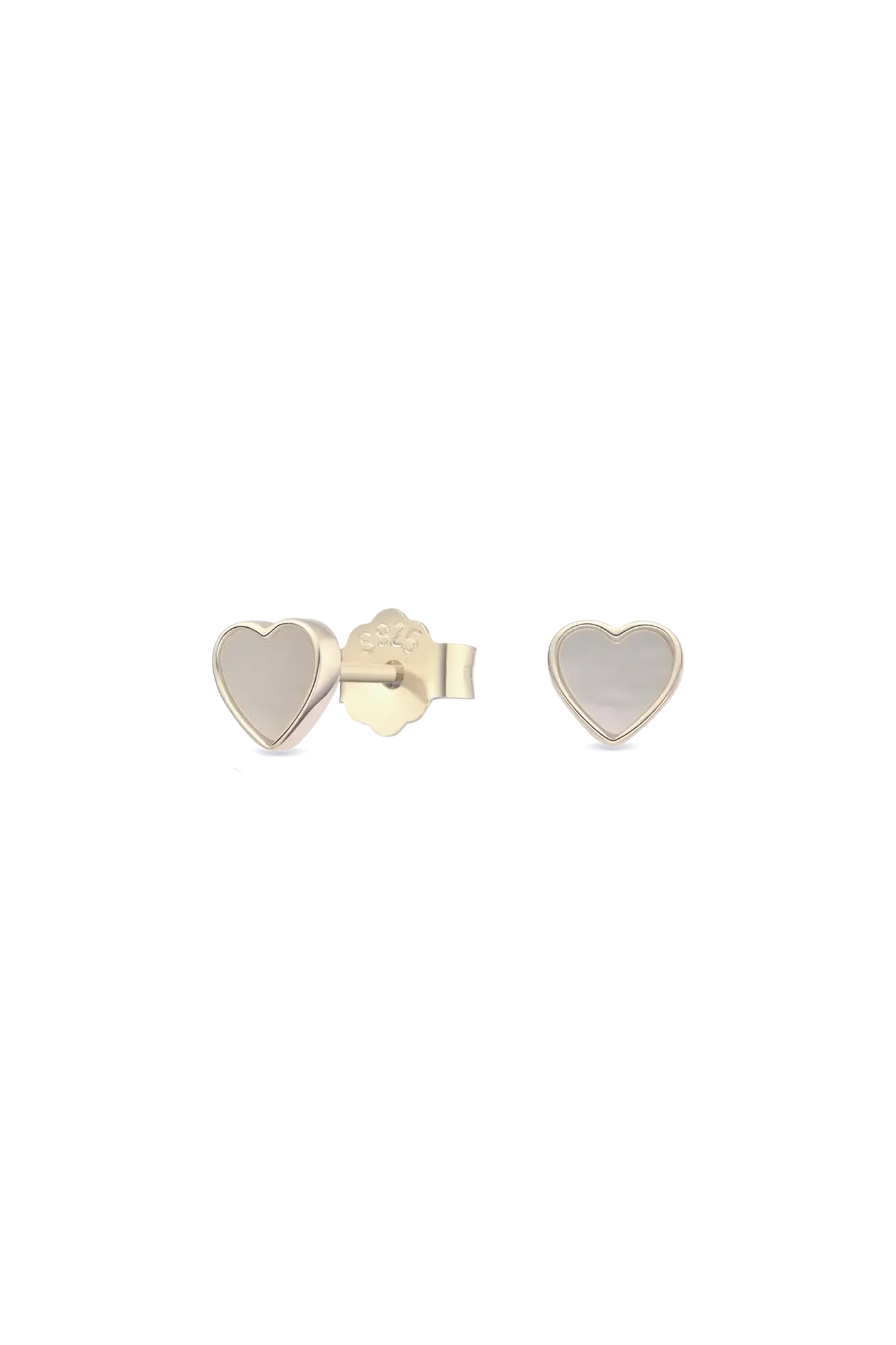 Cercei Argint Mother of Pearl Heart M Lisa&Co.