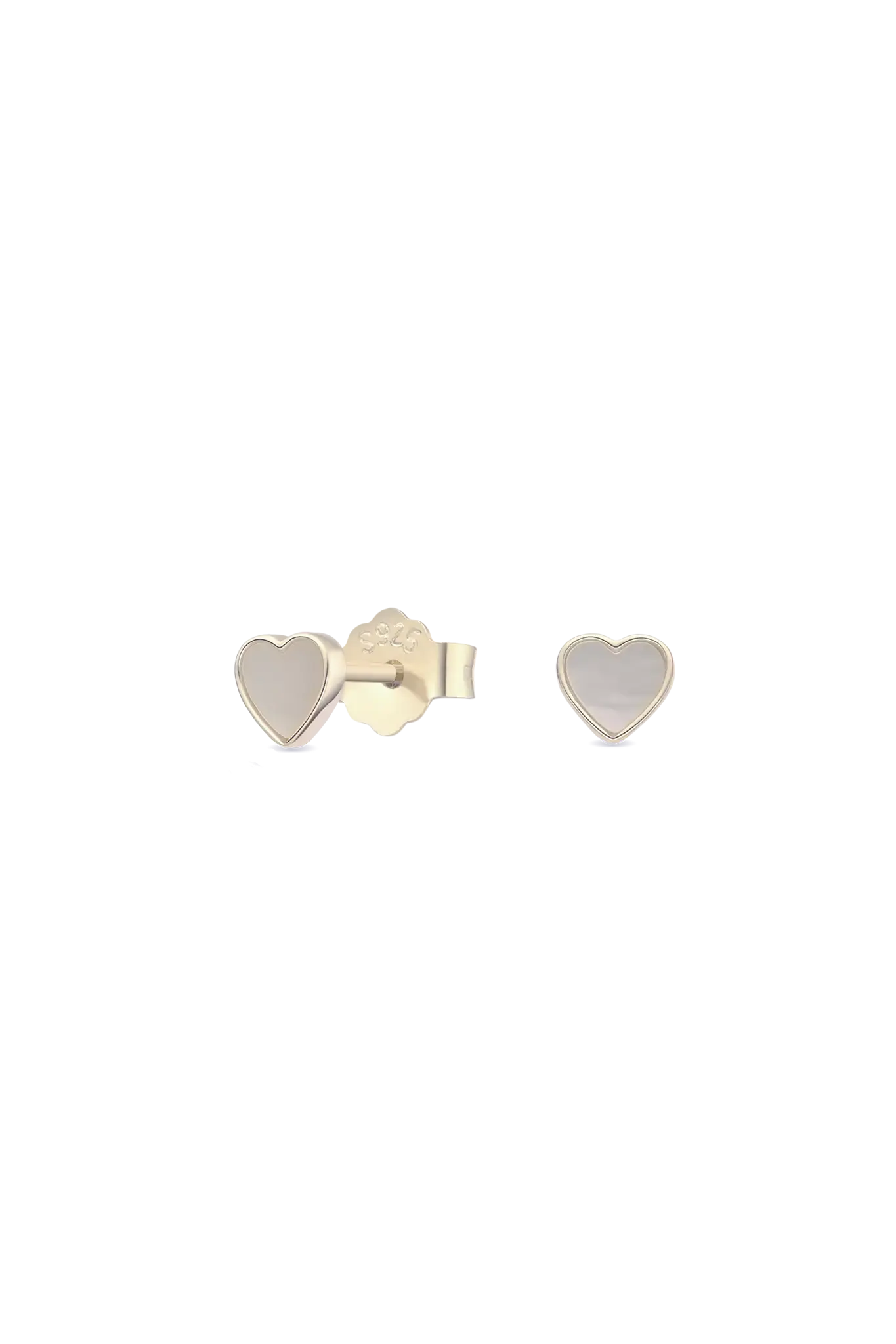Cercei Argint Mother of Pearl Heart S Lisa&Co.