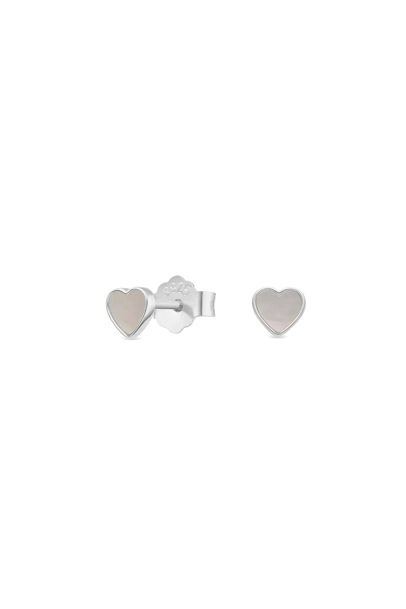 Cercei Argint Mother of Pearl Heart S Lisa&Co.