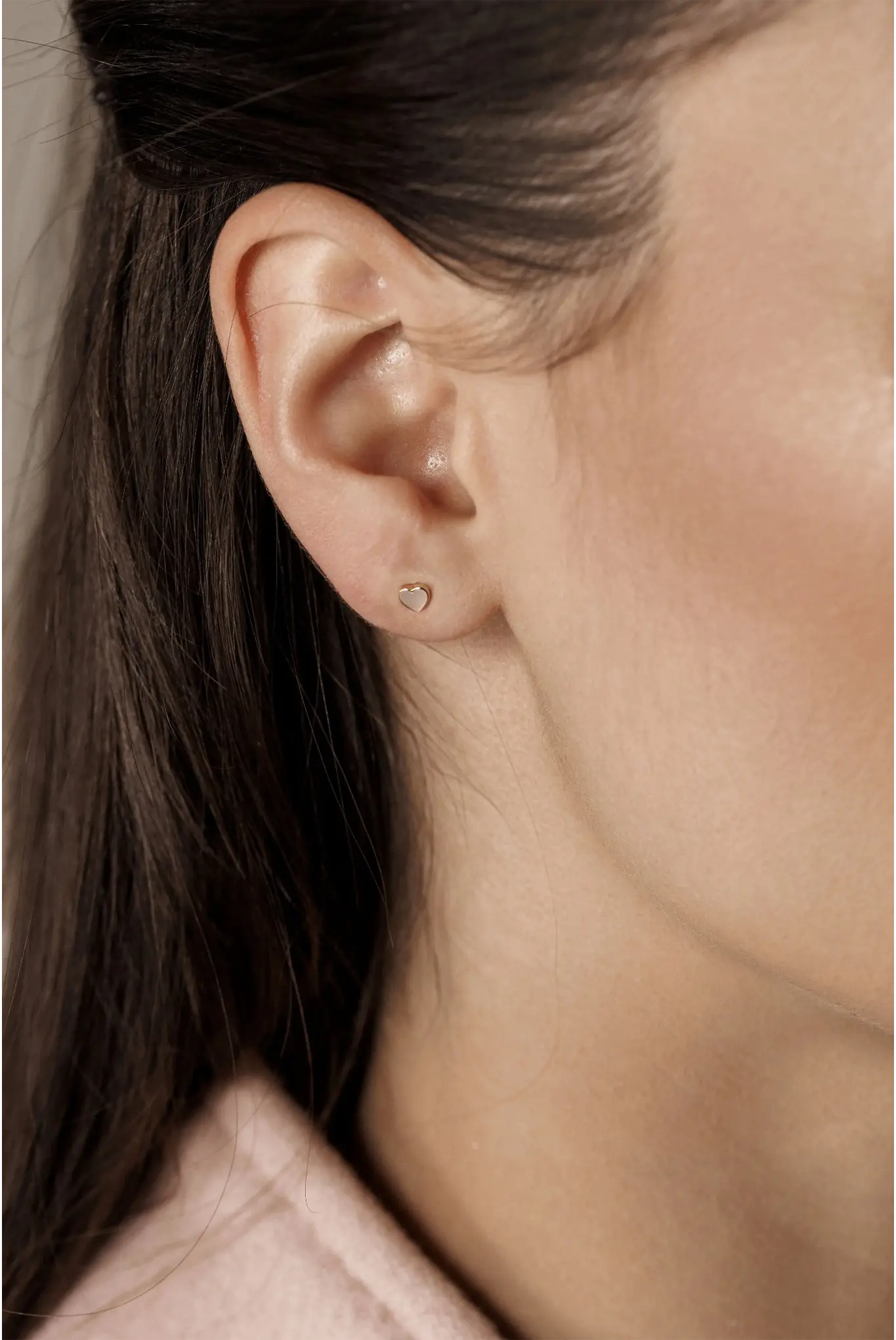 Cercei Argint Mother of Pearl Heart S Lisa&Co.