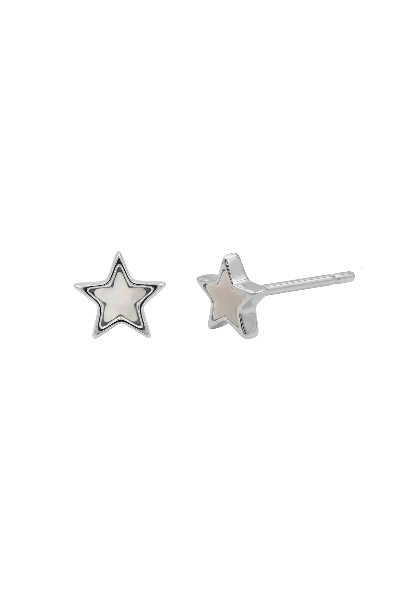 Cercei Argint Mother of Pearl Star Lisa&Co.