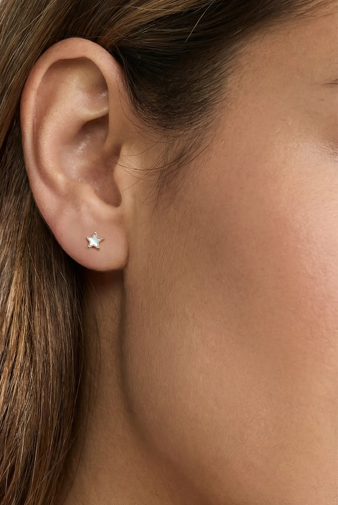 Cercei Argint Mother of Pearl Star Lisa&Co.