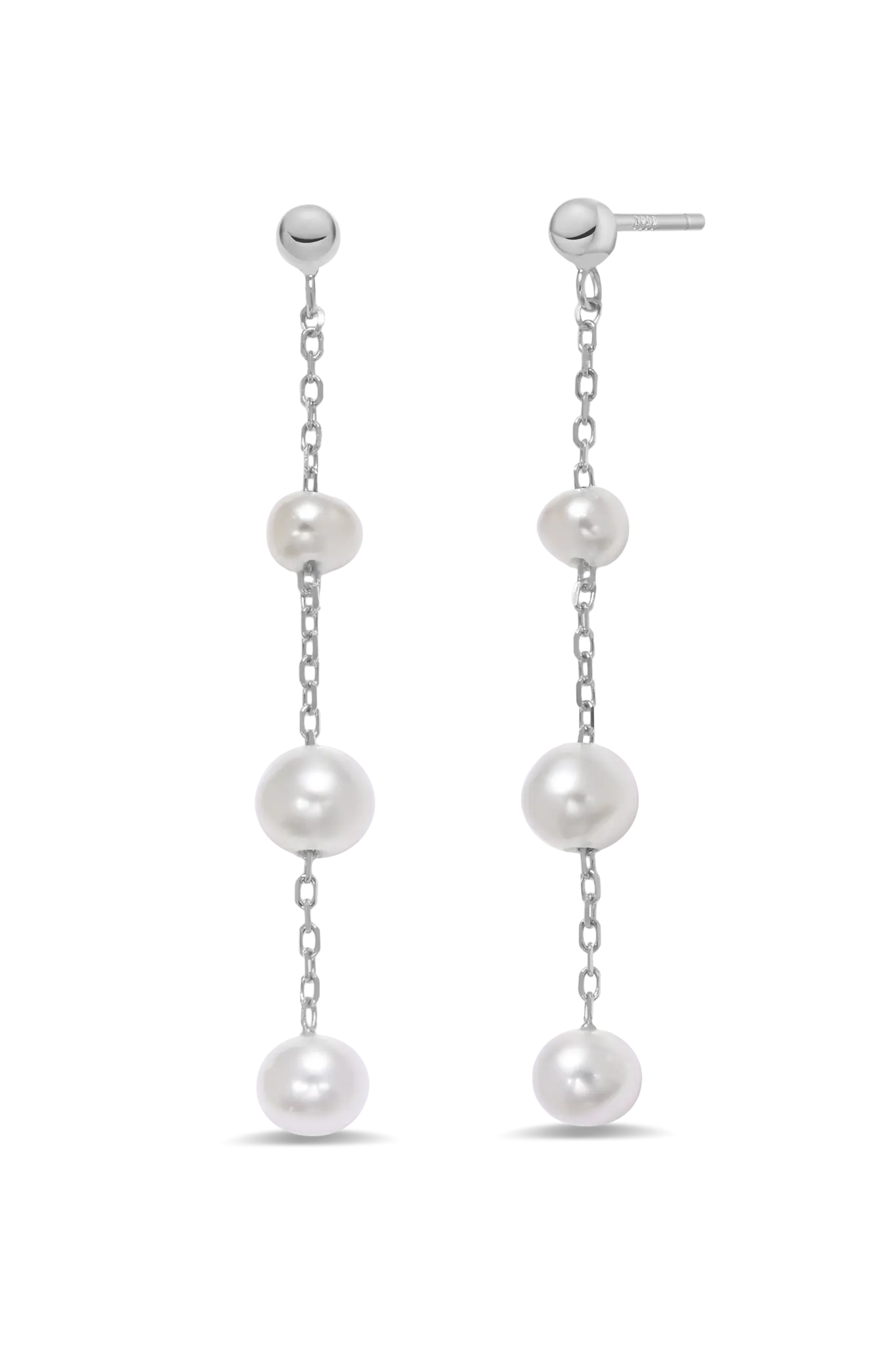 Cercei Argint Pearl Drip Drop IV LisaConcept
