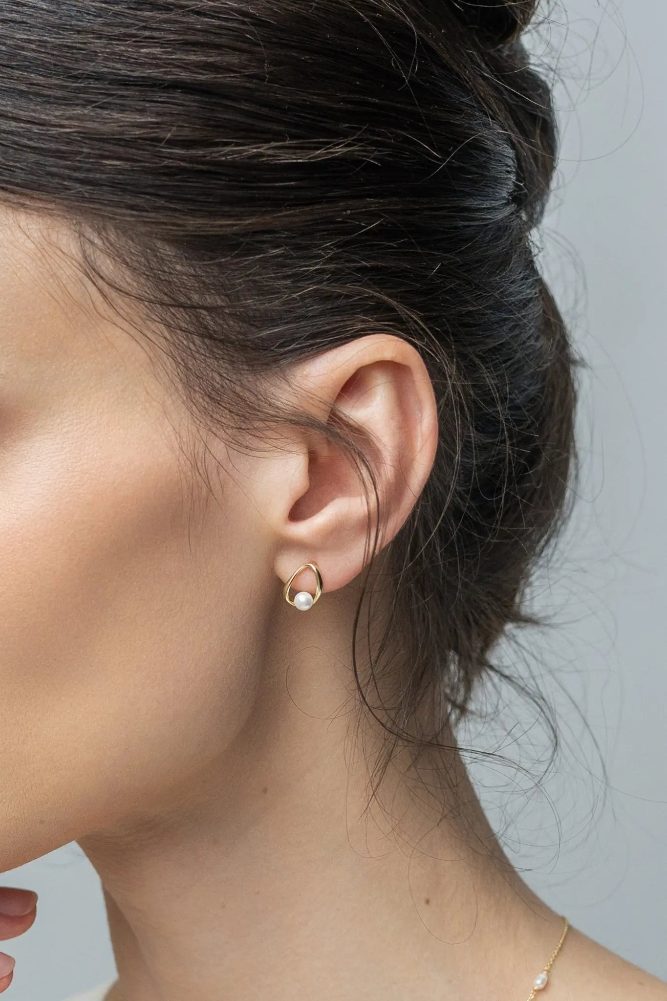 Cercei Argint Pearl Shape Lisa&Co.