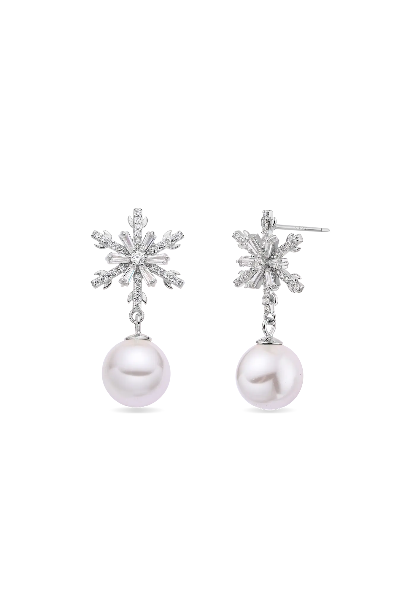 Cercei Argint Snowflake&Shellpearl Lisa&Co.
