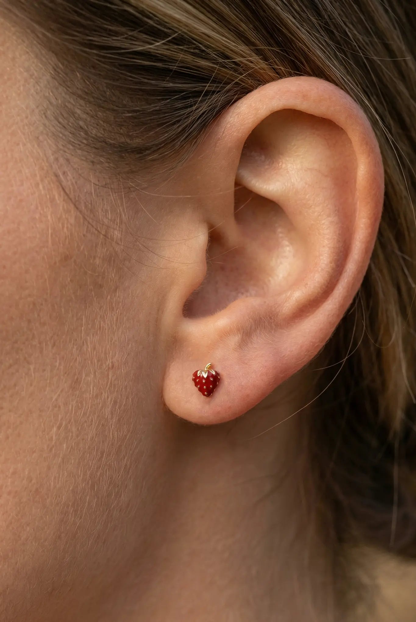 Cercei Argint Strawberry Lisa&Co.