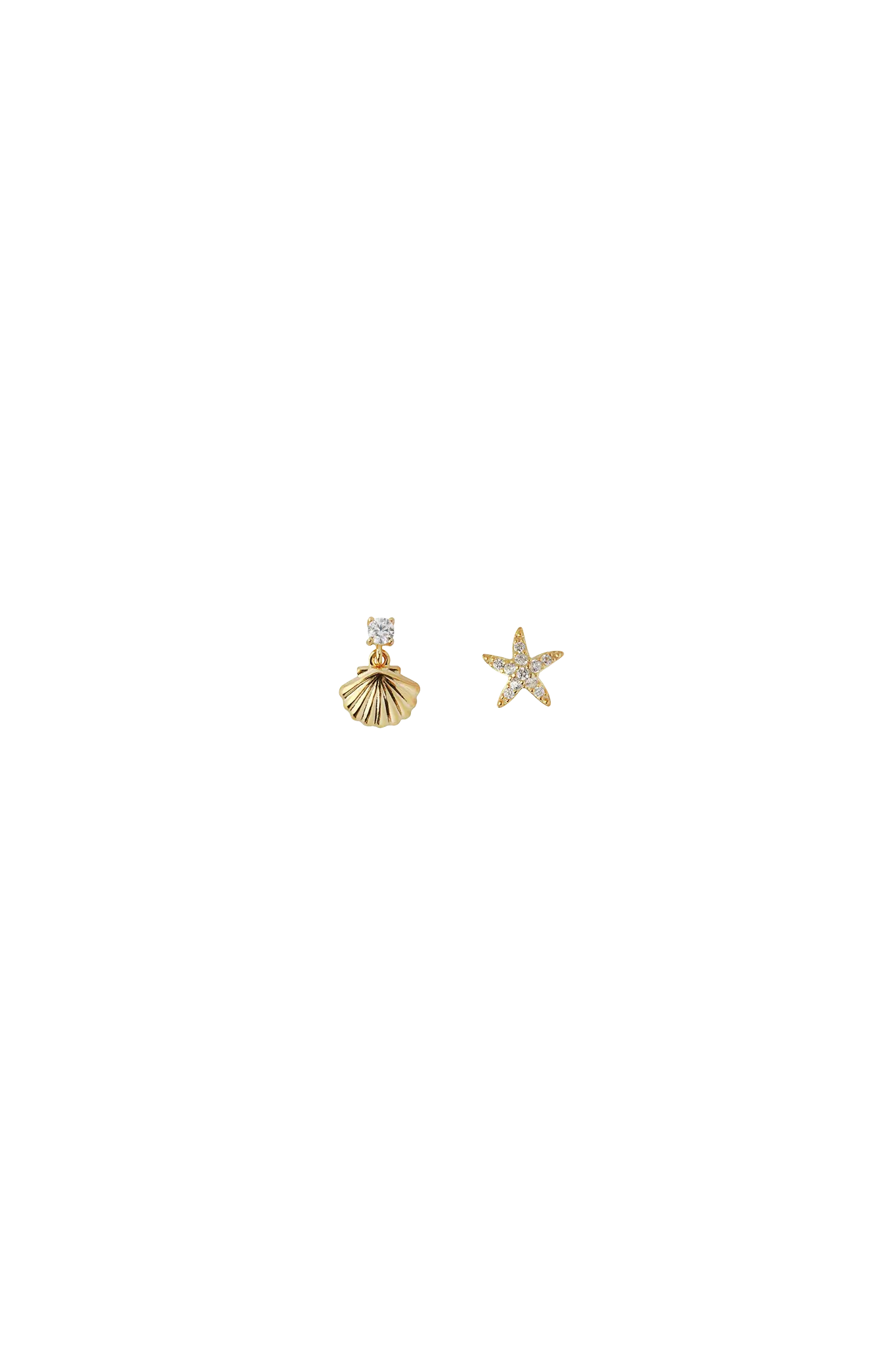 Cercei Argint Suspended Seashell & Starfish LisaConcept