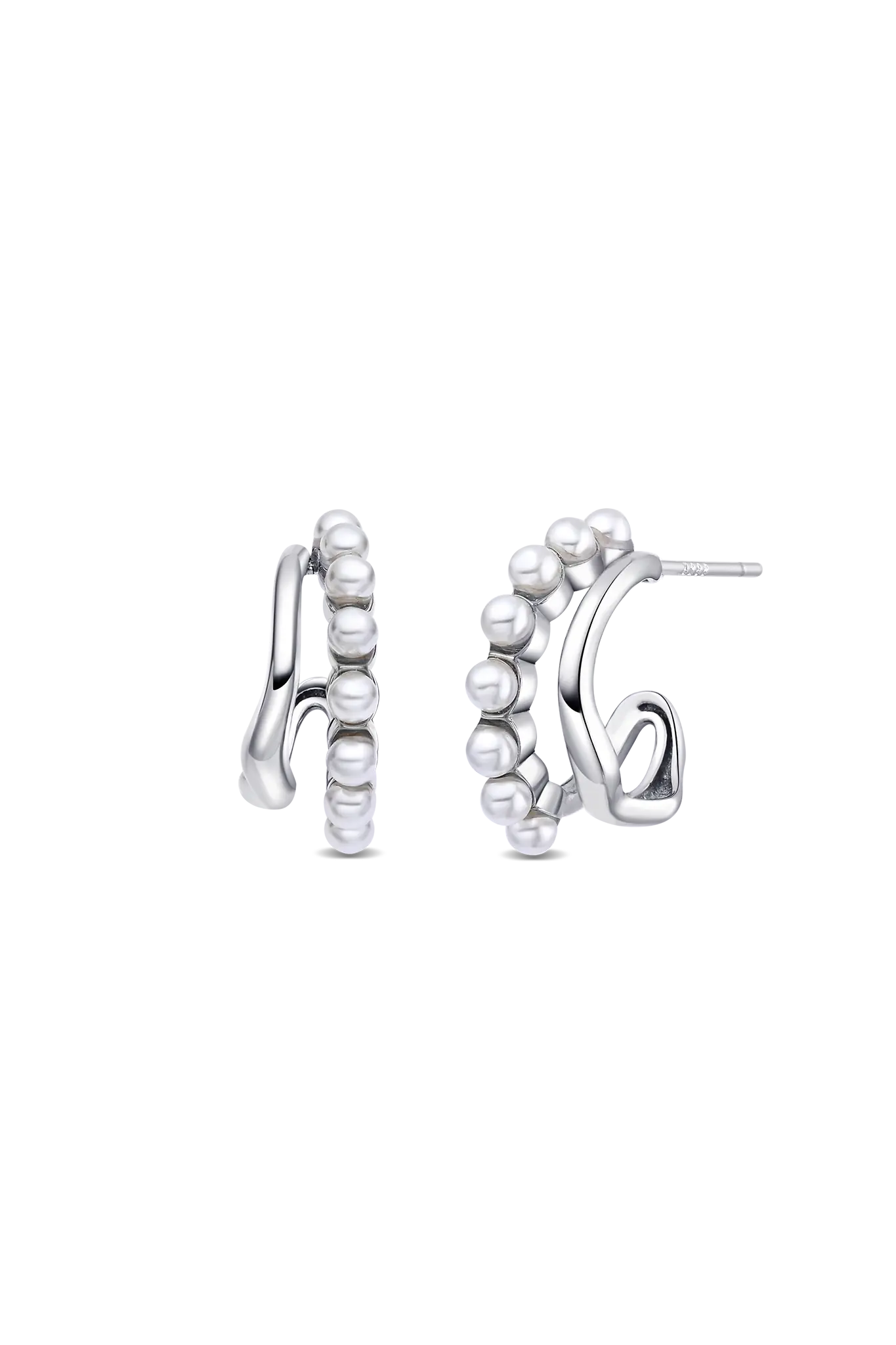Cercei Argint Wavy Pearl LisaConcept
