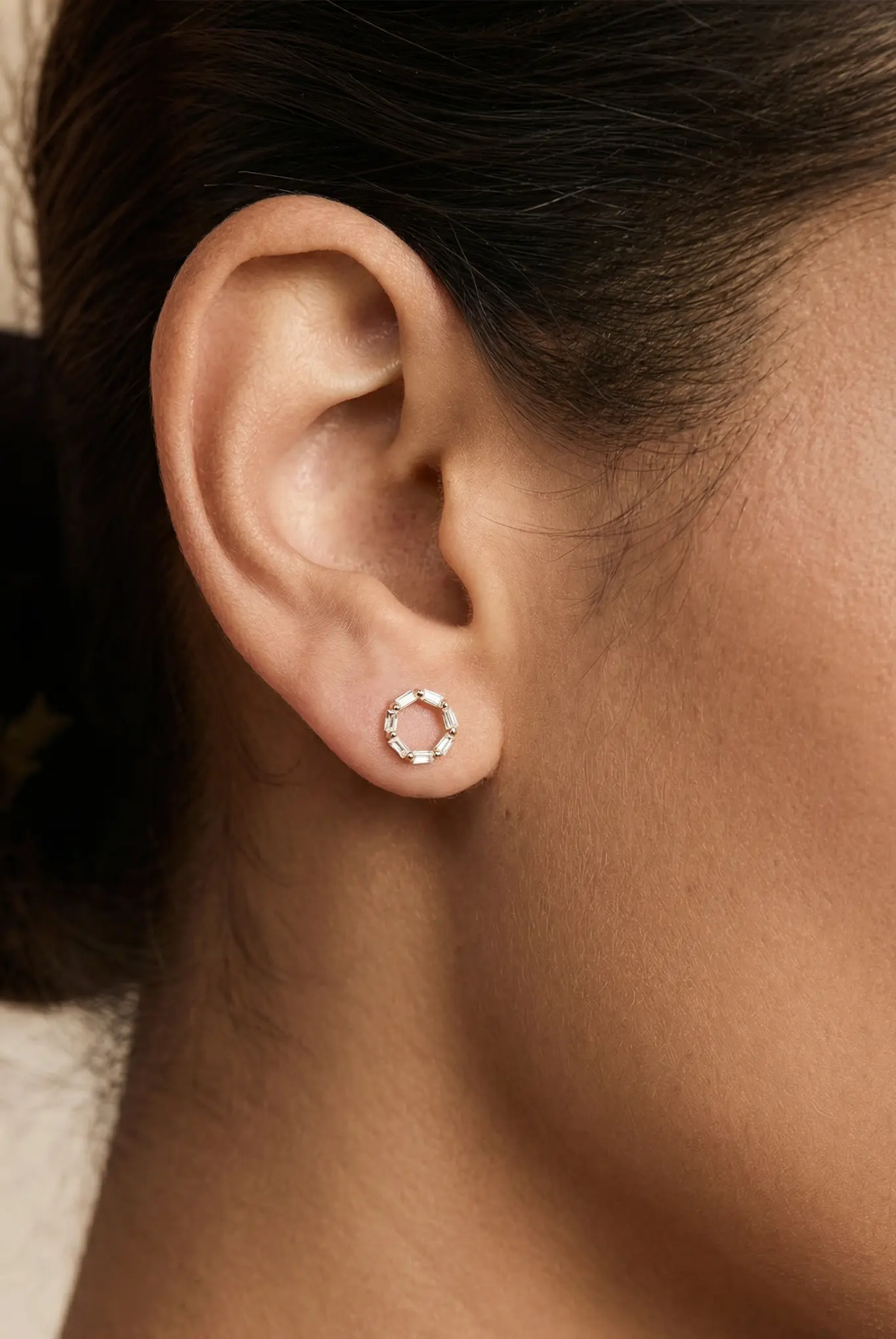 Cercei Aur Circle of Life Baguette LisaConcept