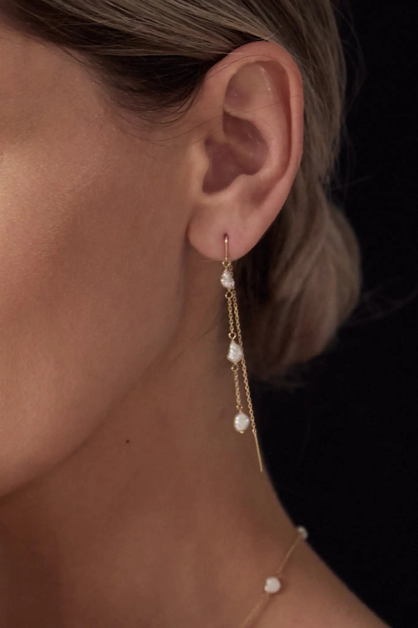 Cercei Aur Freshwater Pearl 3 LisaConcept