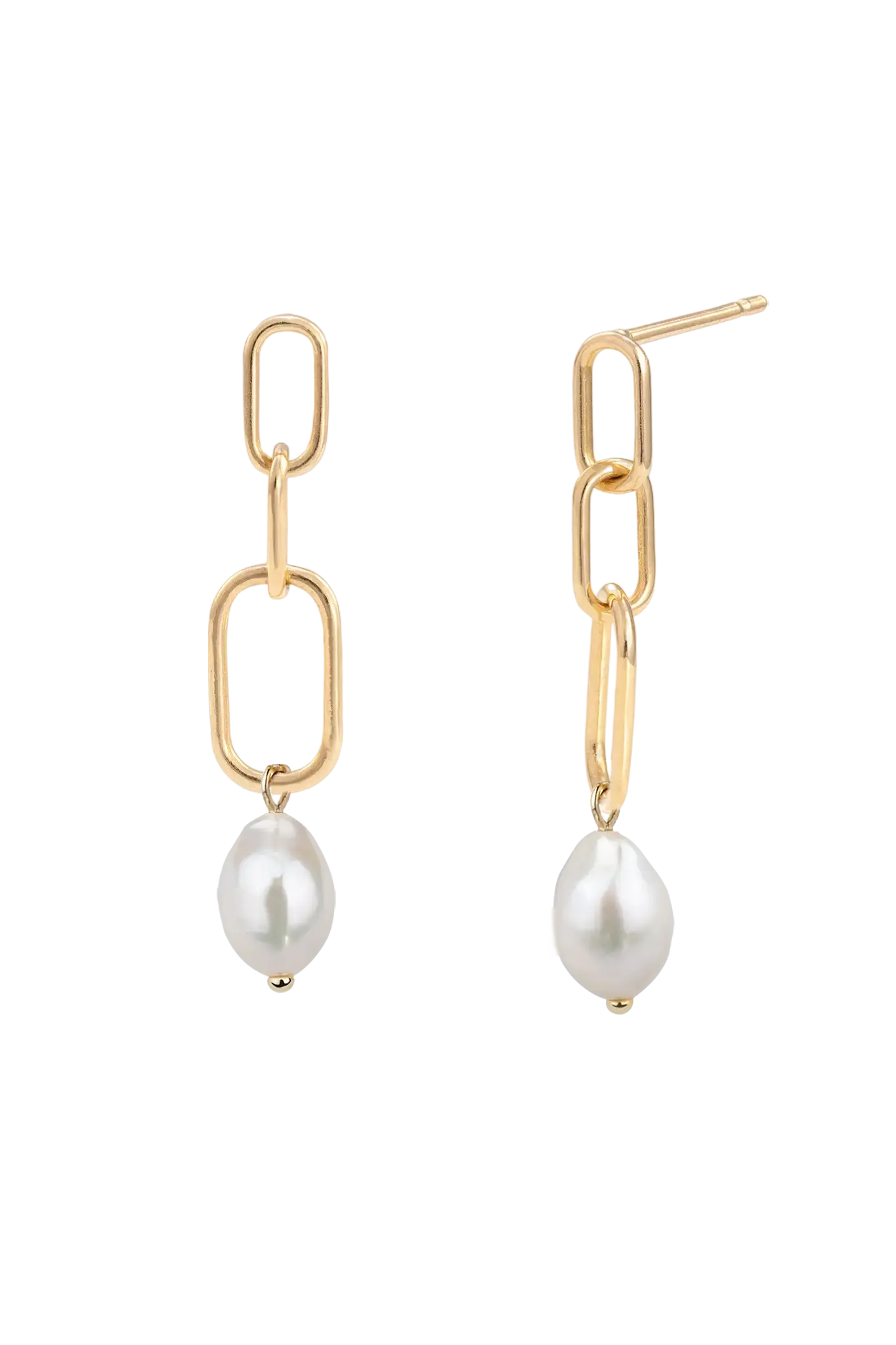 Cercei Aur Links Pearl Drop LisaConcept