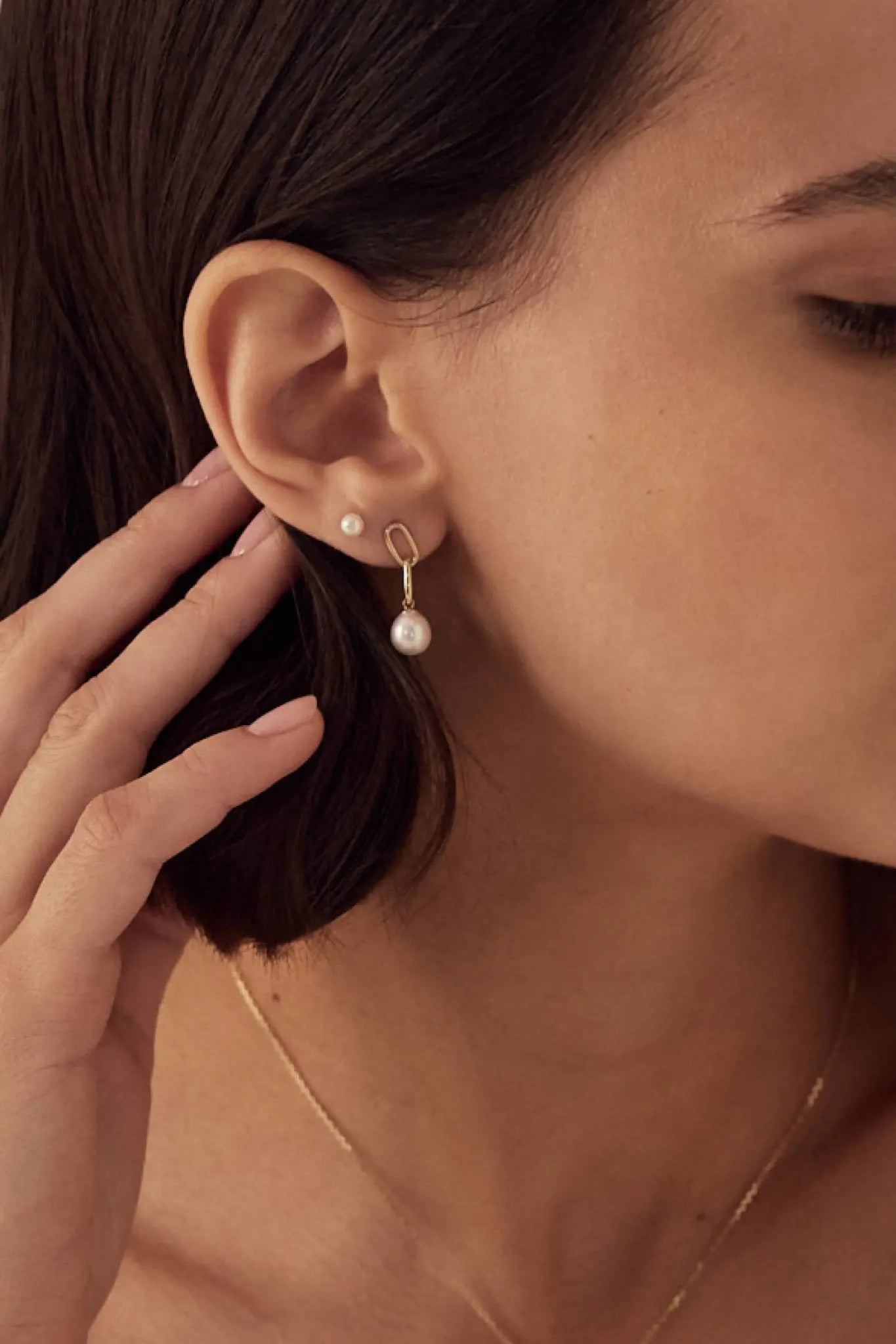 Cercei Aur Links&Pearls LisaConcept