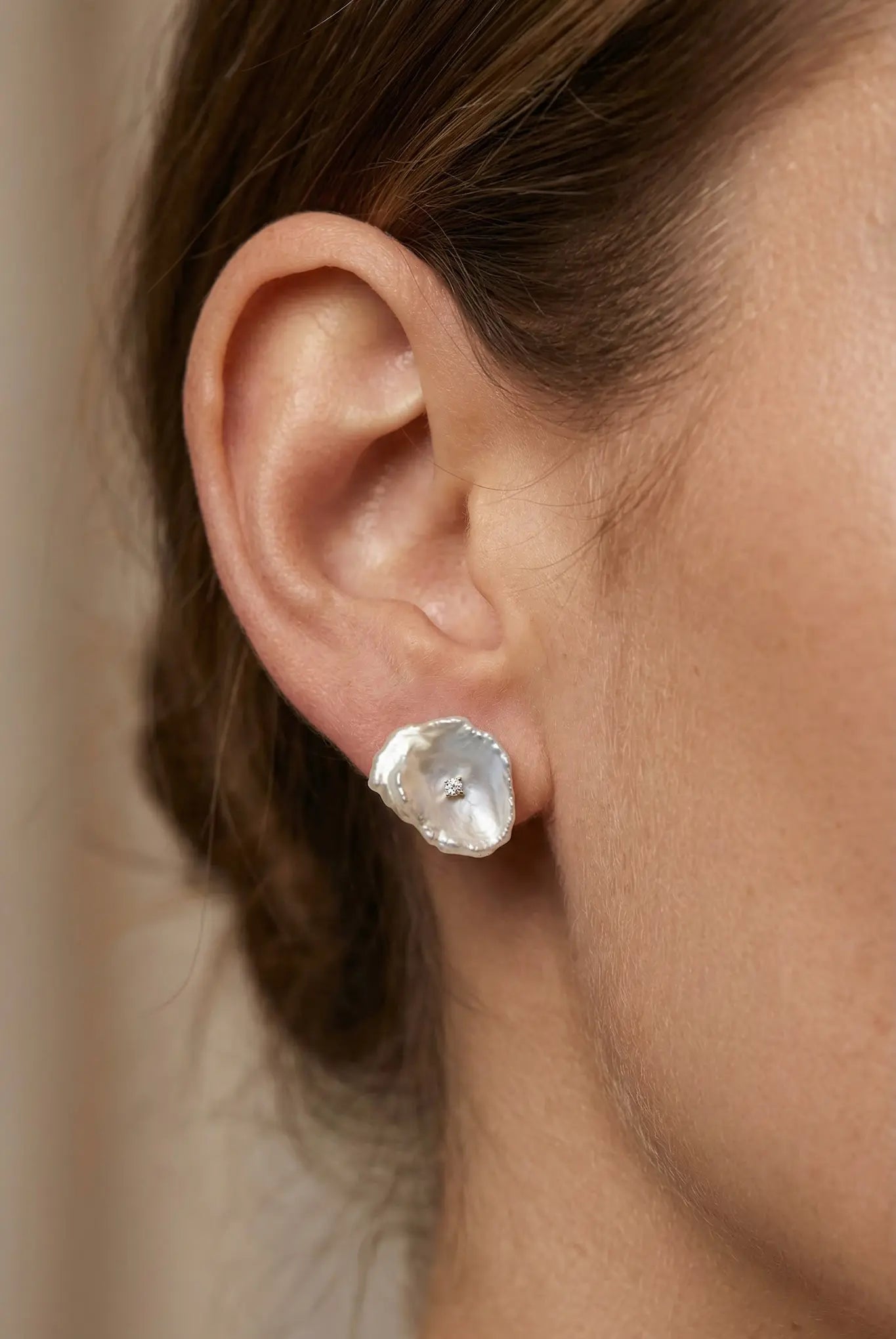 Cercei Aur Lotus Keshi Diamond LisaConcept