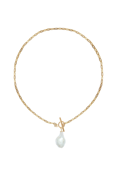 Baroque Pearl Necklace in Silver Plated | Lisa&Co.