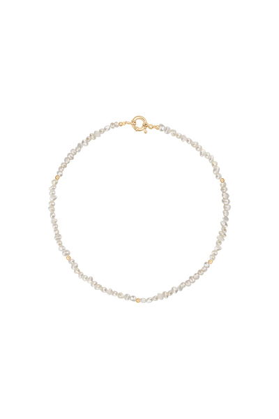 Silver Plated Buttons Necklace with Pearls | Lisa&Co.