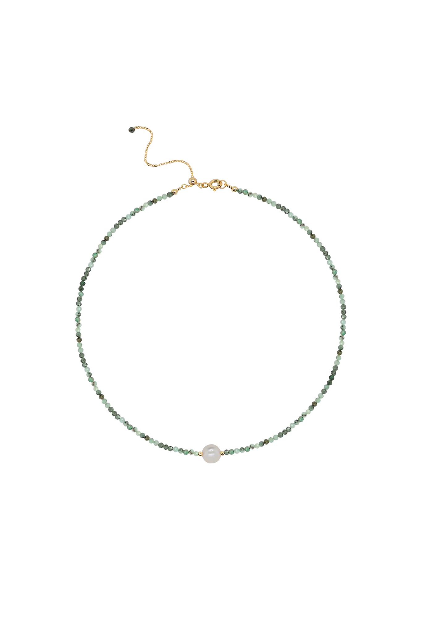 Colier Argint Emerald&Round Pearl Lisa&Co.