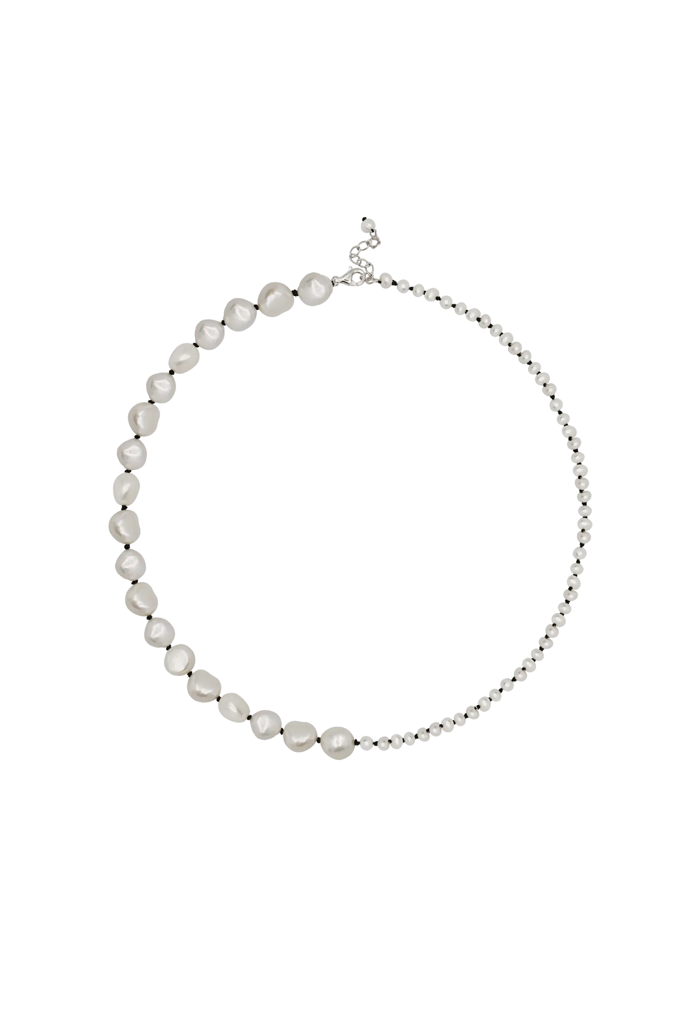 Colier Argint Gradient String&Pearls Lisa&Co.