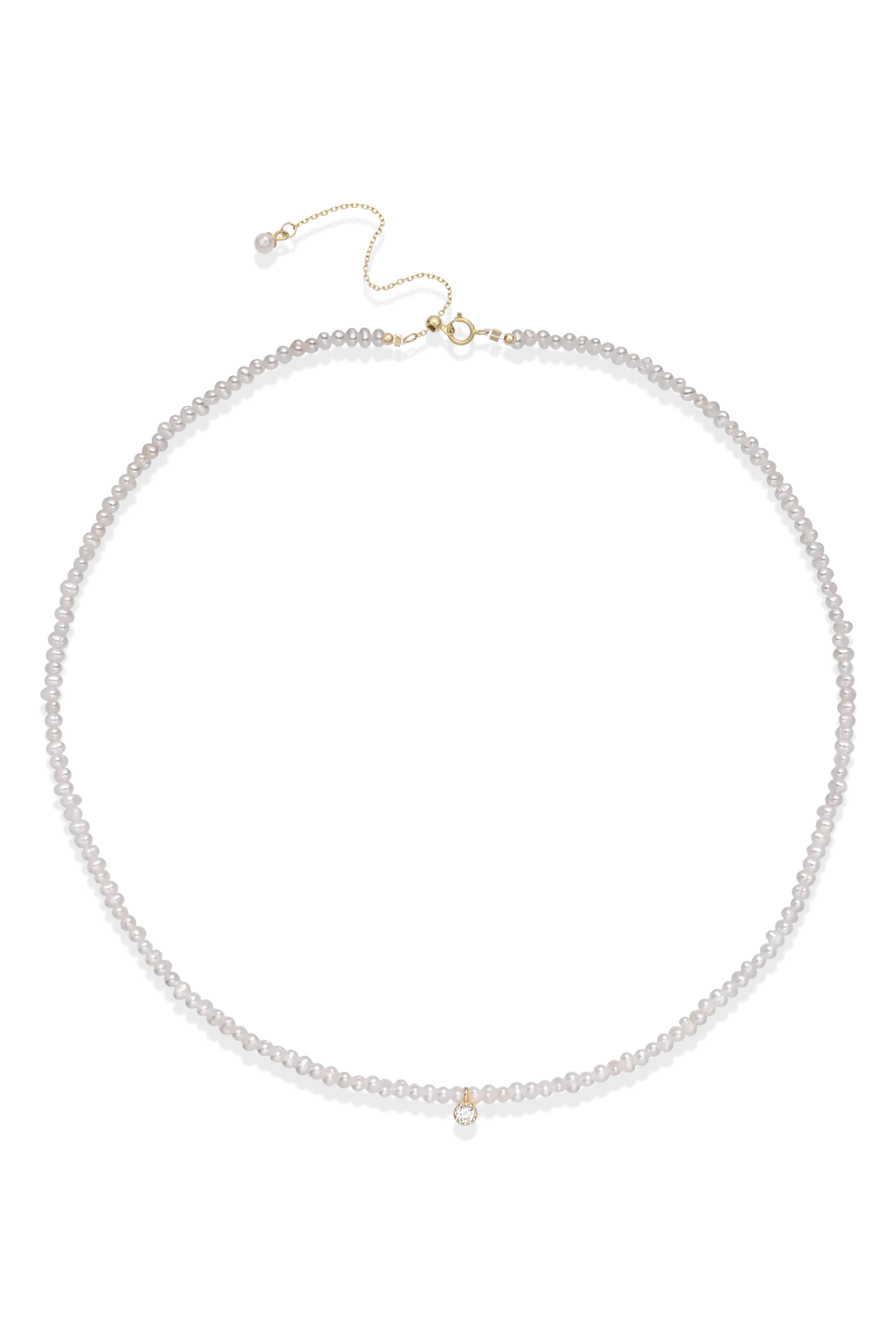 Colier Argint Mini Organic Pearls & Crystal Lisa&Co.