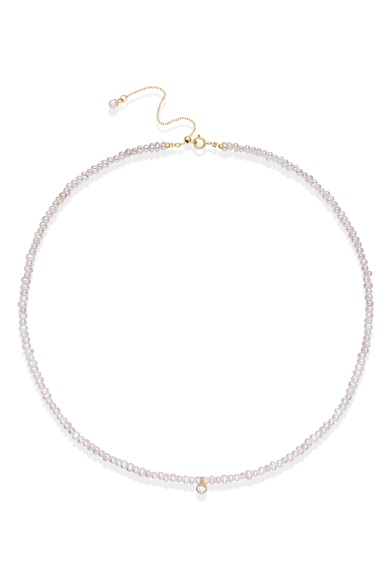 Colier Argint Mini Organic Pearls & Crystal Lisa&Co.
