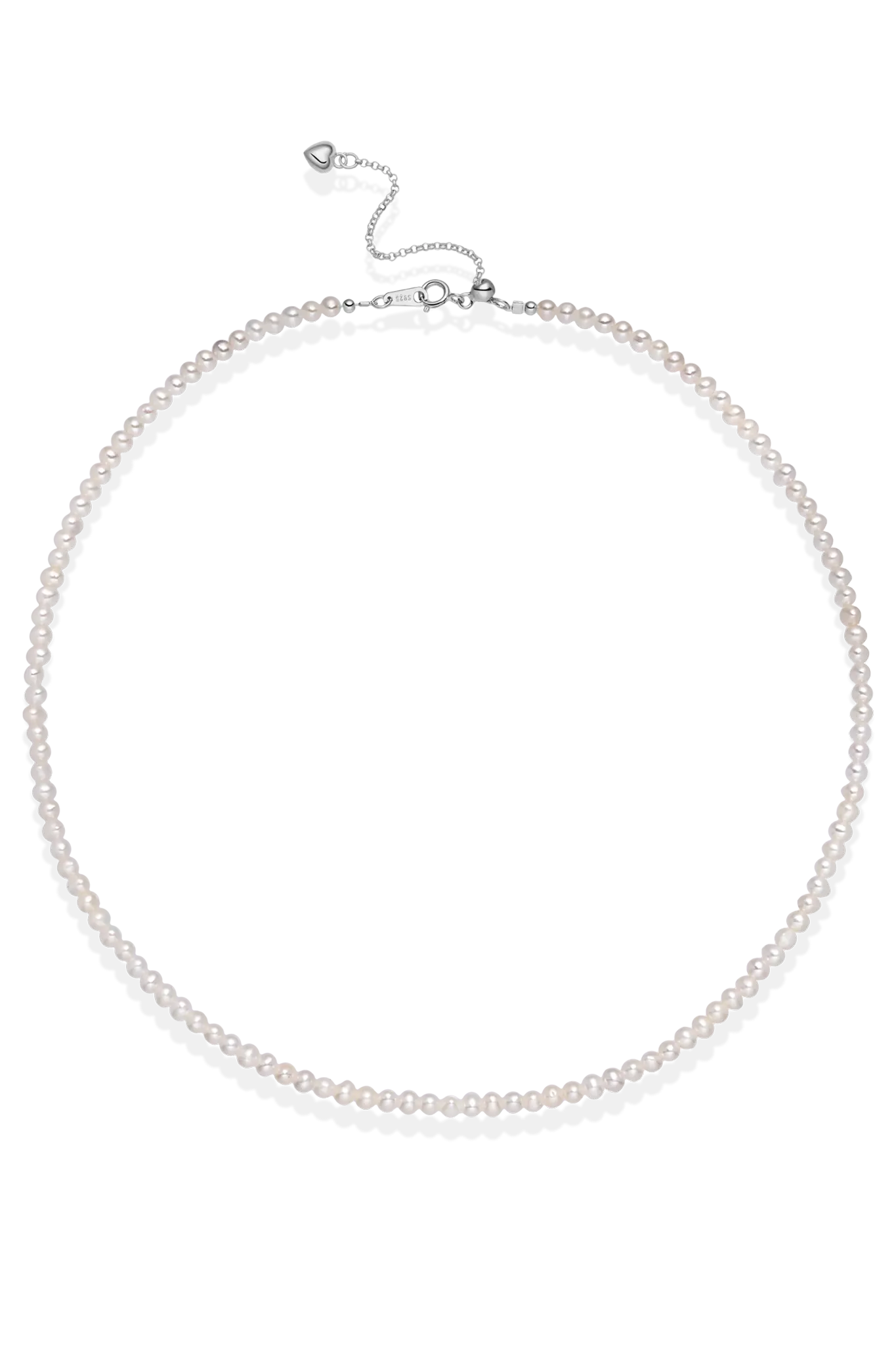 Colier Argint Organic Pearls&Heart Extension LisaConcept