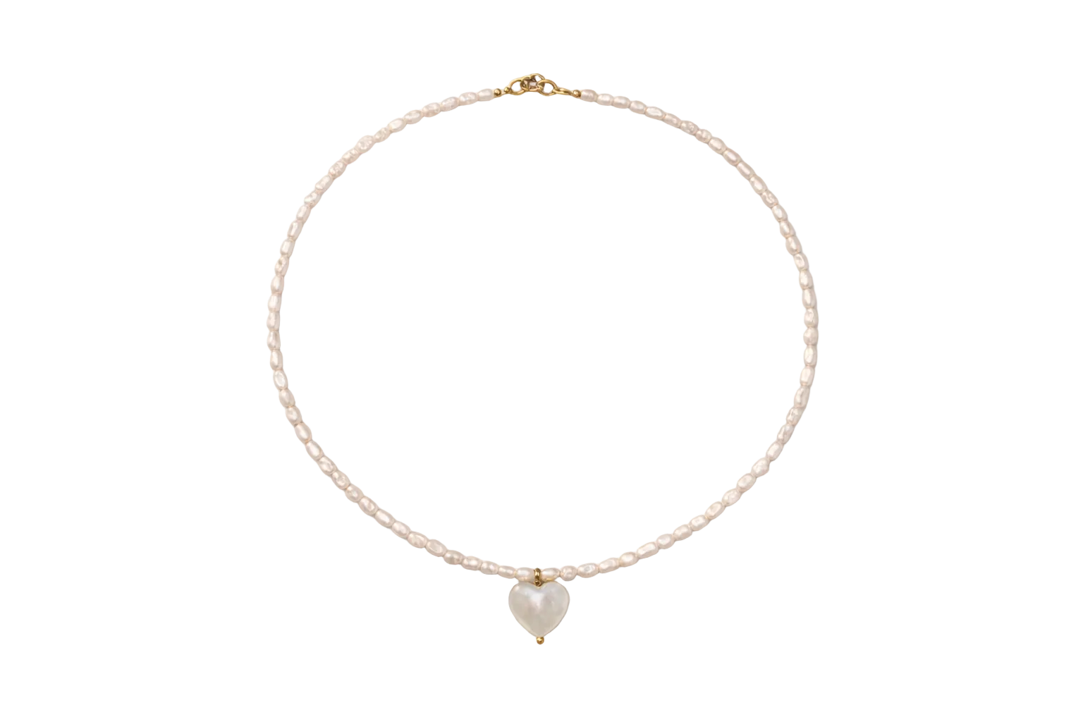 Colier Argint Pearl Heart Lisa&Co.