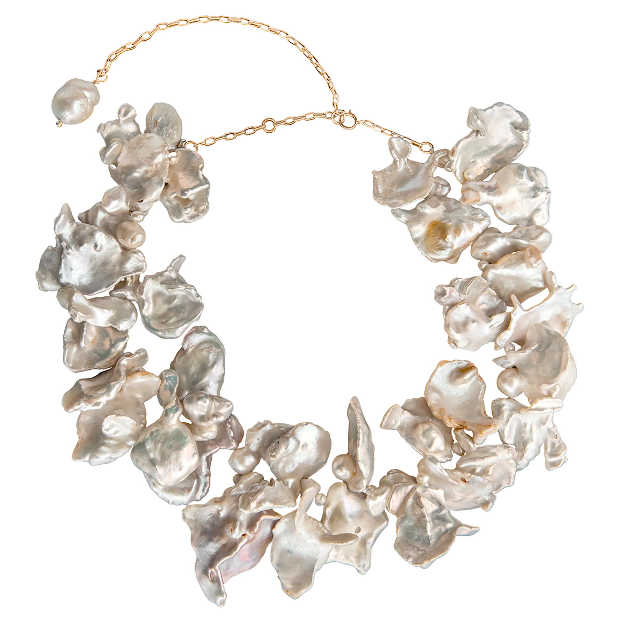Colier White Keshi Pearls LisaConcept