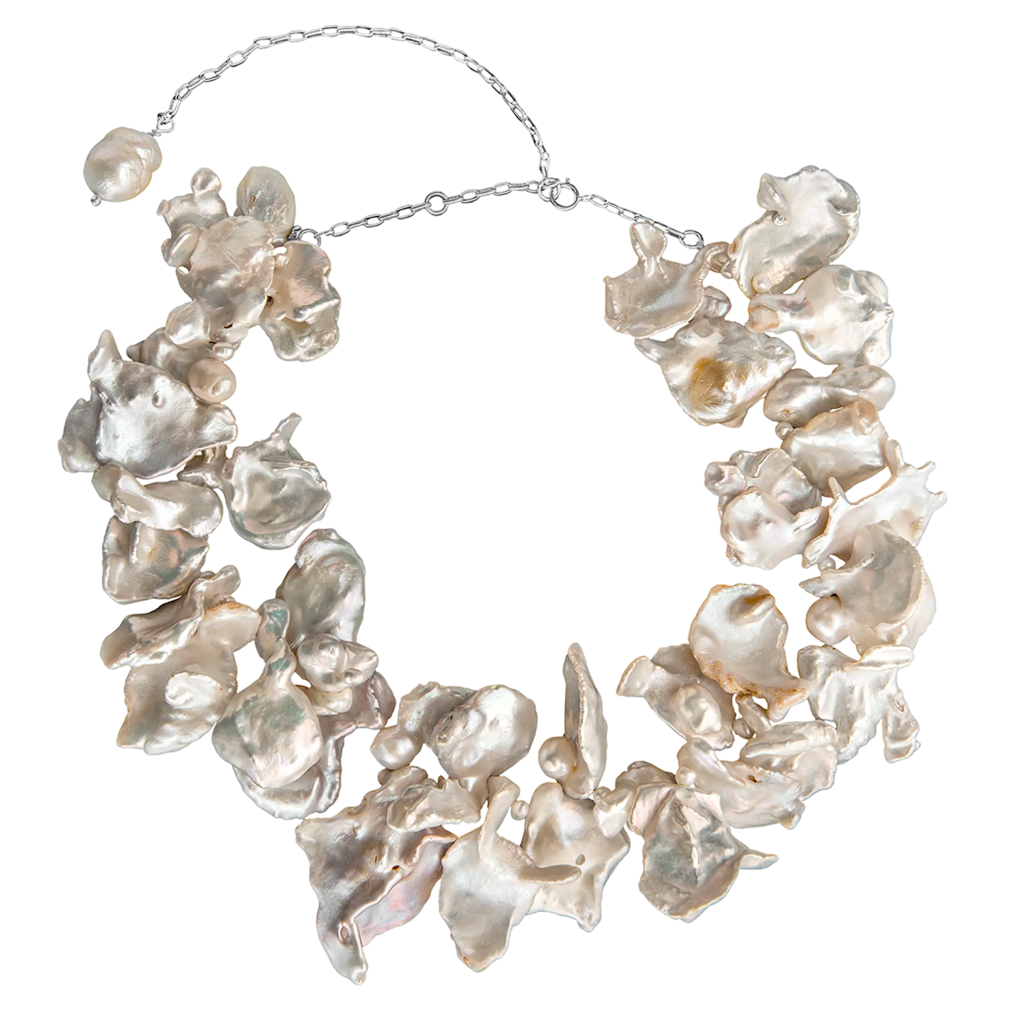 Colier White Keshi Pearls LisaConcept
