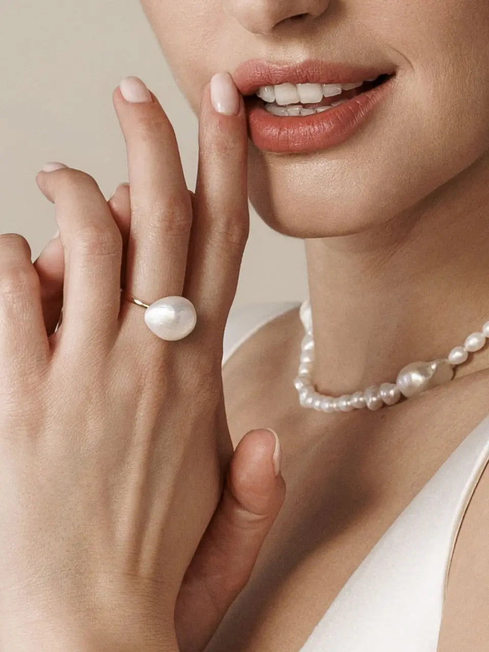 Inel Argint Giant Pearl LisaConcept