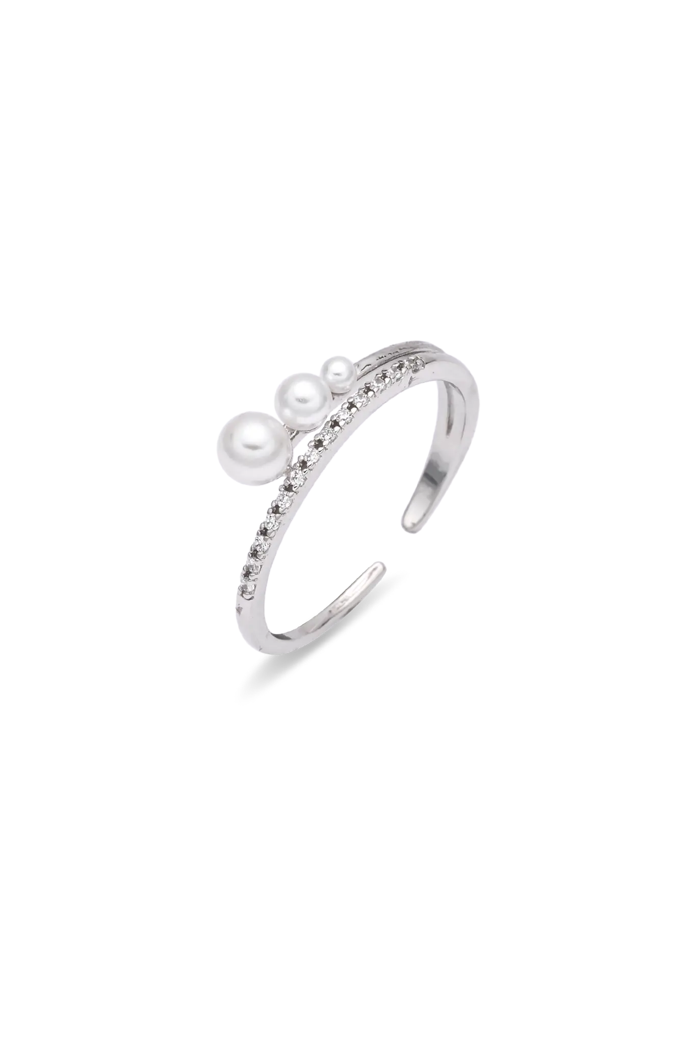 Inel Argint Triple Pearls LisaConcept