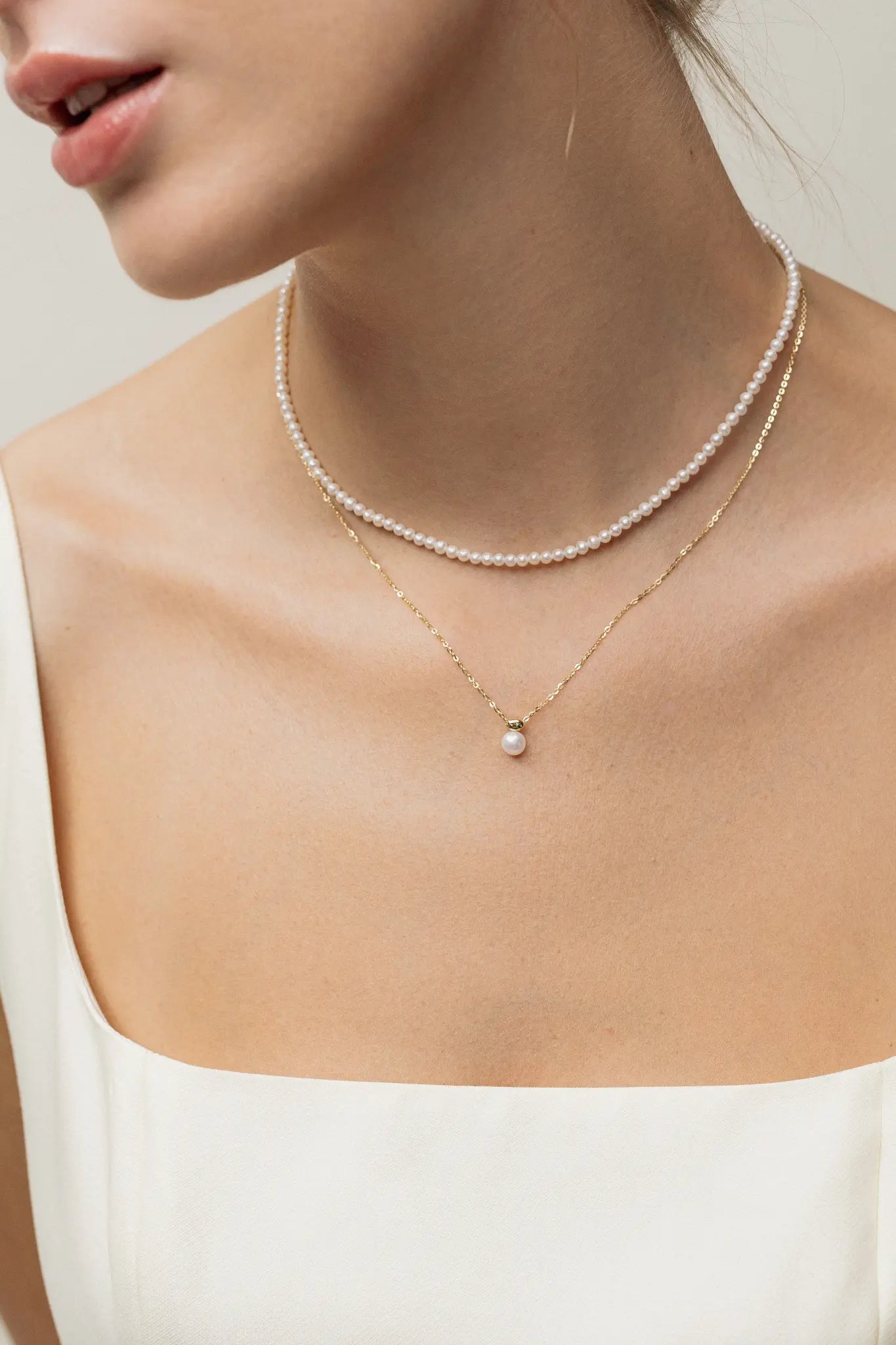 Lant Argint Pearl Drop LisaConcept